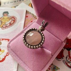 Handmade Sterling Silver Bunny & Rose Quartz Ring